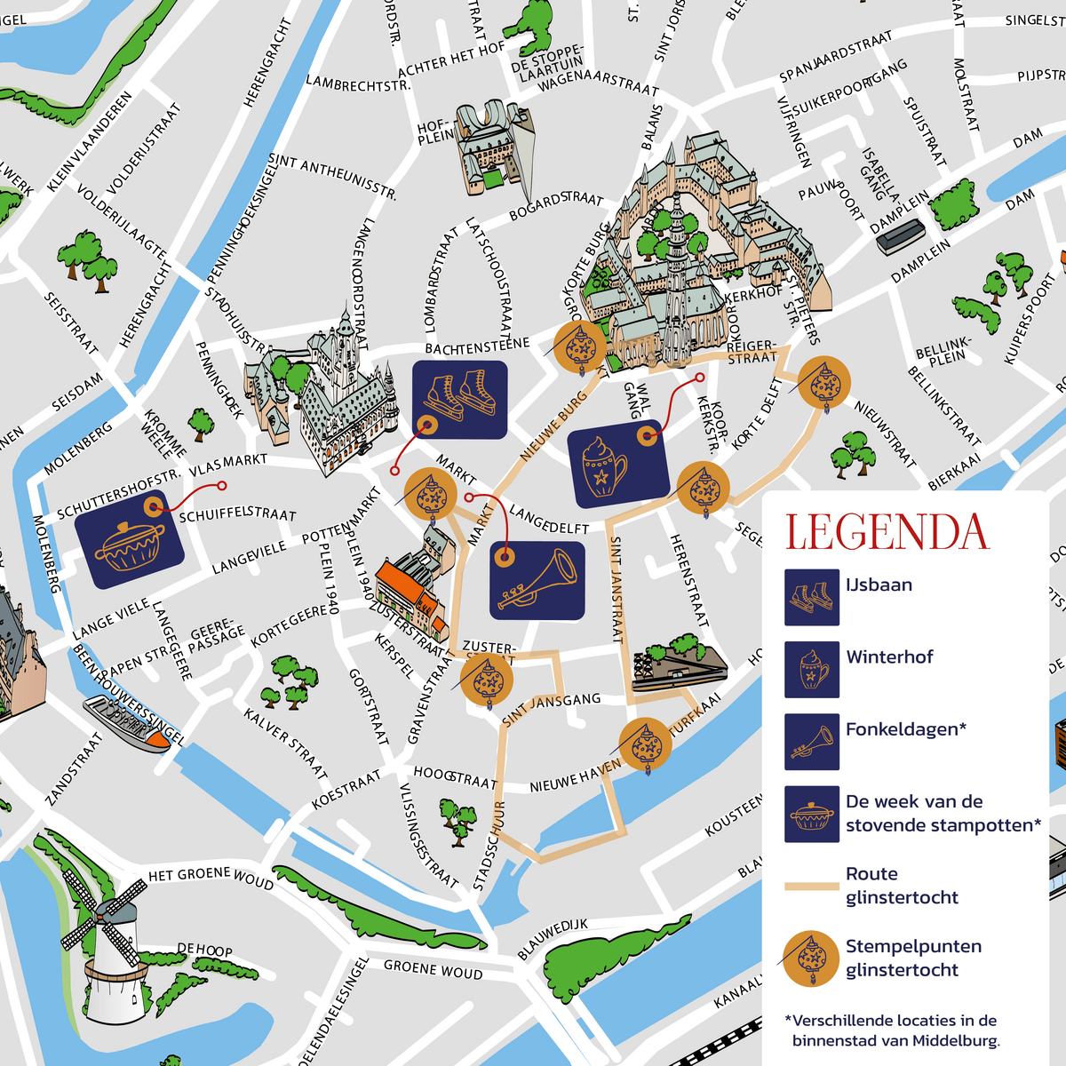 Plattegrond Middelburg WInterstad